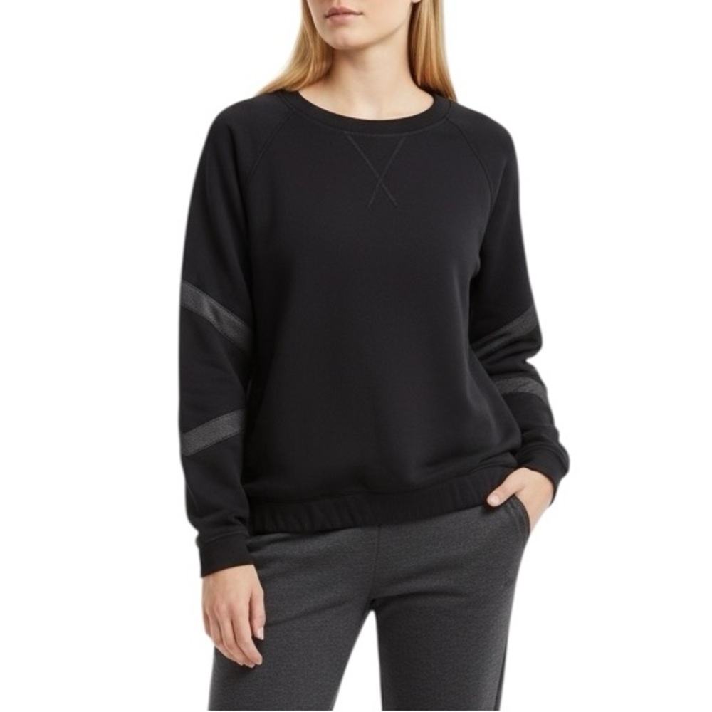 LULULEMON Black Crewneck Pullover Sweatshirt Fleece Lined Approx Medium Large